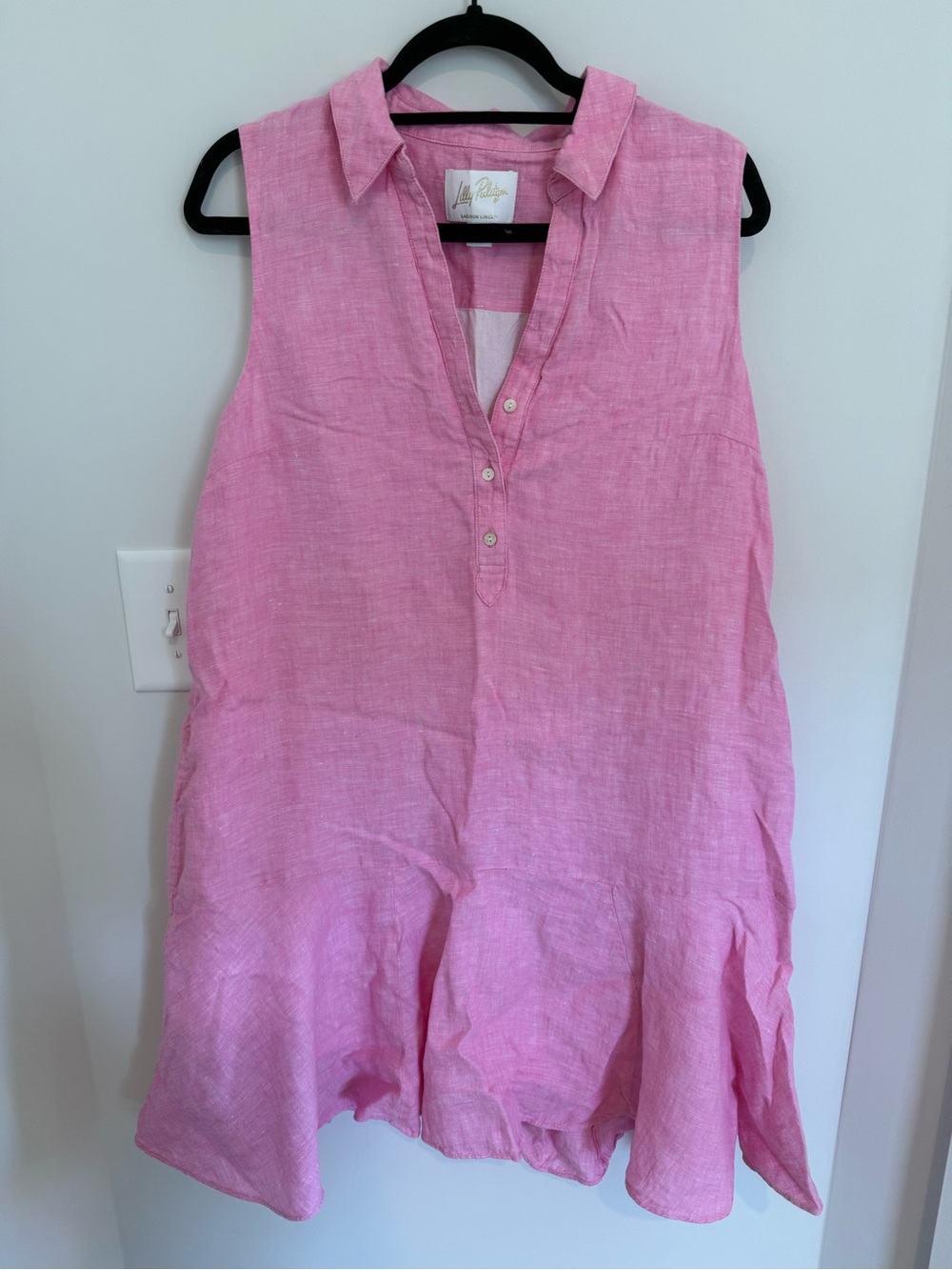 Lilly Pulitzer Sleeveless Pink Linen Tunic Dress